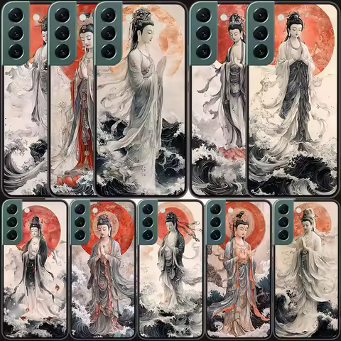 Avalokitesvara Phone Case For Samsung S25 Edge S24 FE Galaxy S22 Ultra S21 Plus S20 S23 S10 Plus Cover Silicone Soft Coque Funda