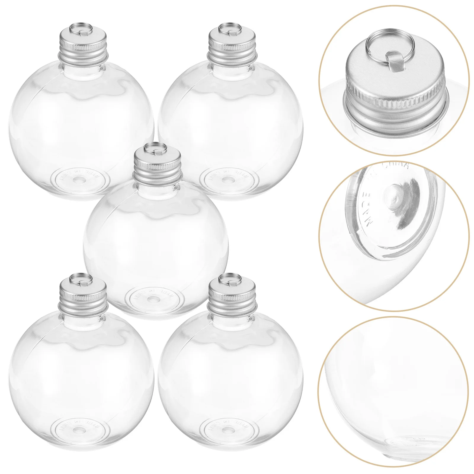 

10Pcs Multi Function Juice Bottles Transparent Bulb Shaped Design Hard to Break for Cold Drinks Storage Convenient Travel Use