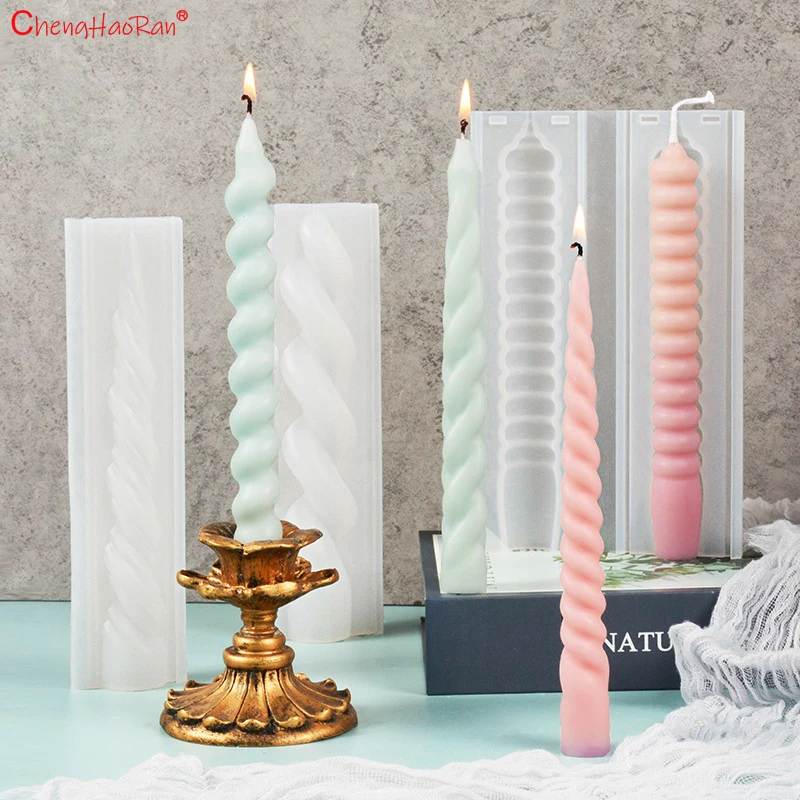 1PC DIY Lange Streifen Kerze Silikon Form Unregelmäßige Form Spirale Kerzen Form Candlelight-Dinner Handgemachte Kerze Stick Machen