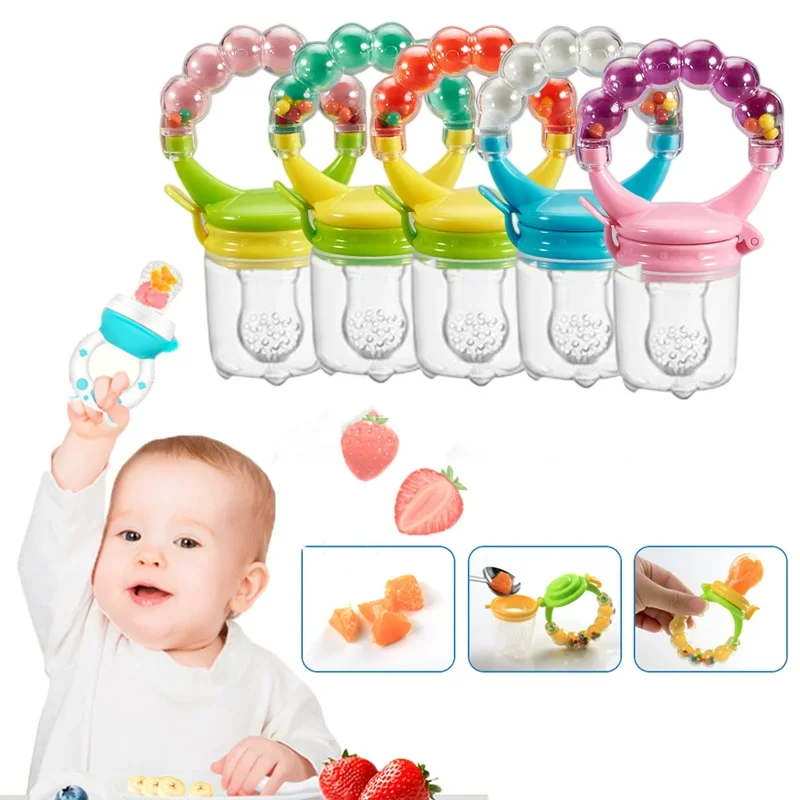 Baby Feeder Nutritious Fruits and Vegetables Bite Bell Ring Consisting Chew Toy Nipple Soother Bottle