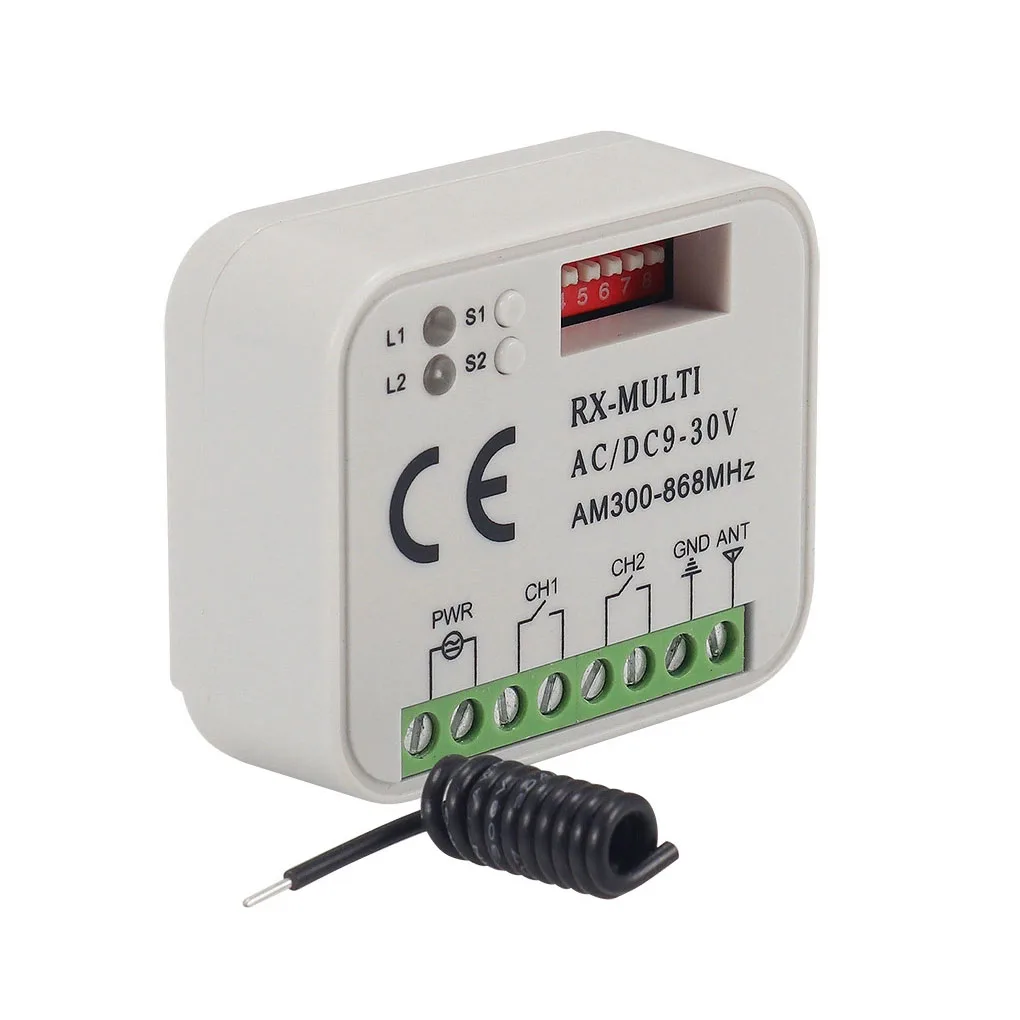 Ricevitore multifrequenza, compatibile con 300MHZ-868mhz, 300MHz, 310MHz, 315MHz, 318MHz, 390MHz, 433,4 MHZ, 433MHz, 433,92mhz, 868MHz, 868,8mhz codice di rotolamento, codice fisso, codice di apprendimento