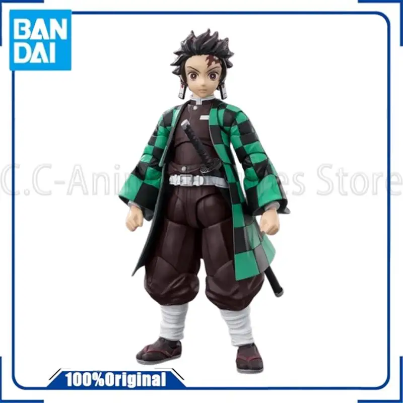 In Stock Bandai Shfiguarts Demon Slayer Kamado Tanjirou Figure Anime Box Action Model Original Toy Child Ornament Festival Gift