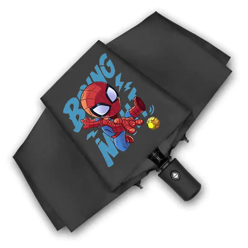 Marvel Spiderman cool creative cartoon pattern fashionable and personalized foldable portable umbrella for both sun and rain