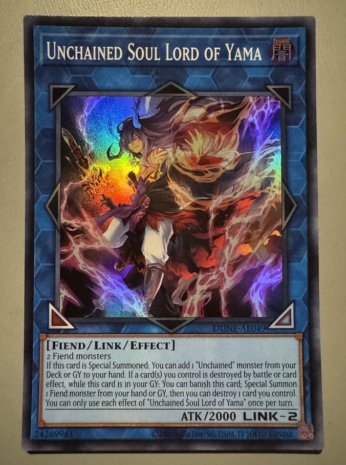 Yugioh KONAMI Duel Monsters DUNE-AE049 Unchained Soul Lord of Yama Super Asian English Collection Mint Card