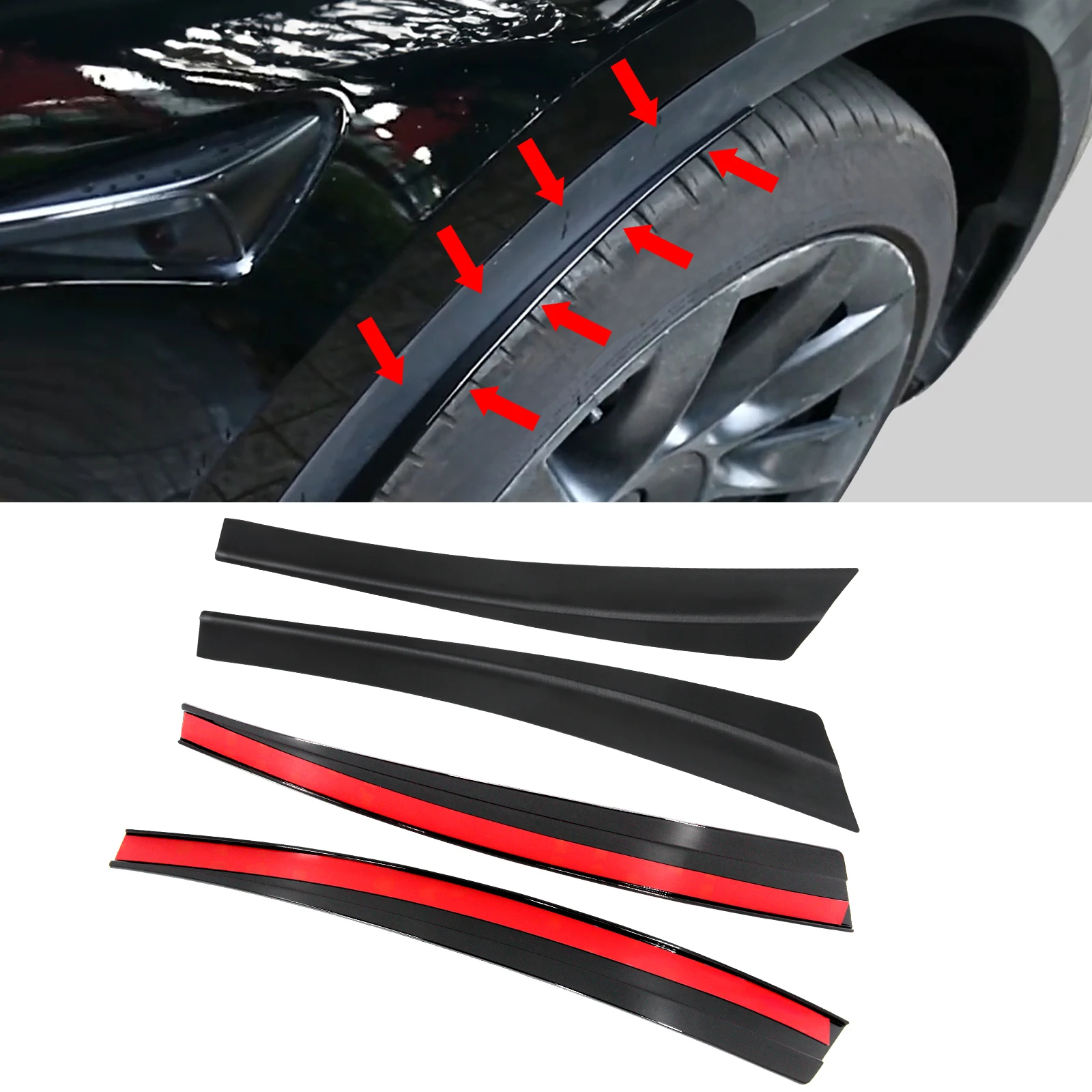 4Pcs/Set Car Fender Flares Wheel Eyebrow Splash Guard Mud Flaps For VW Tiguan AD/BW 2016-2024 R-Line Mudguard Glossy Black