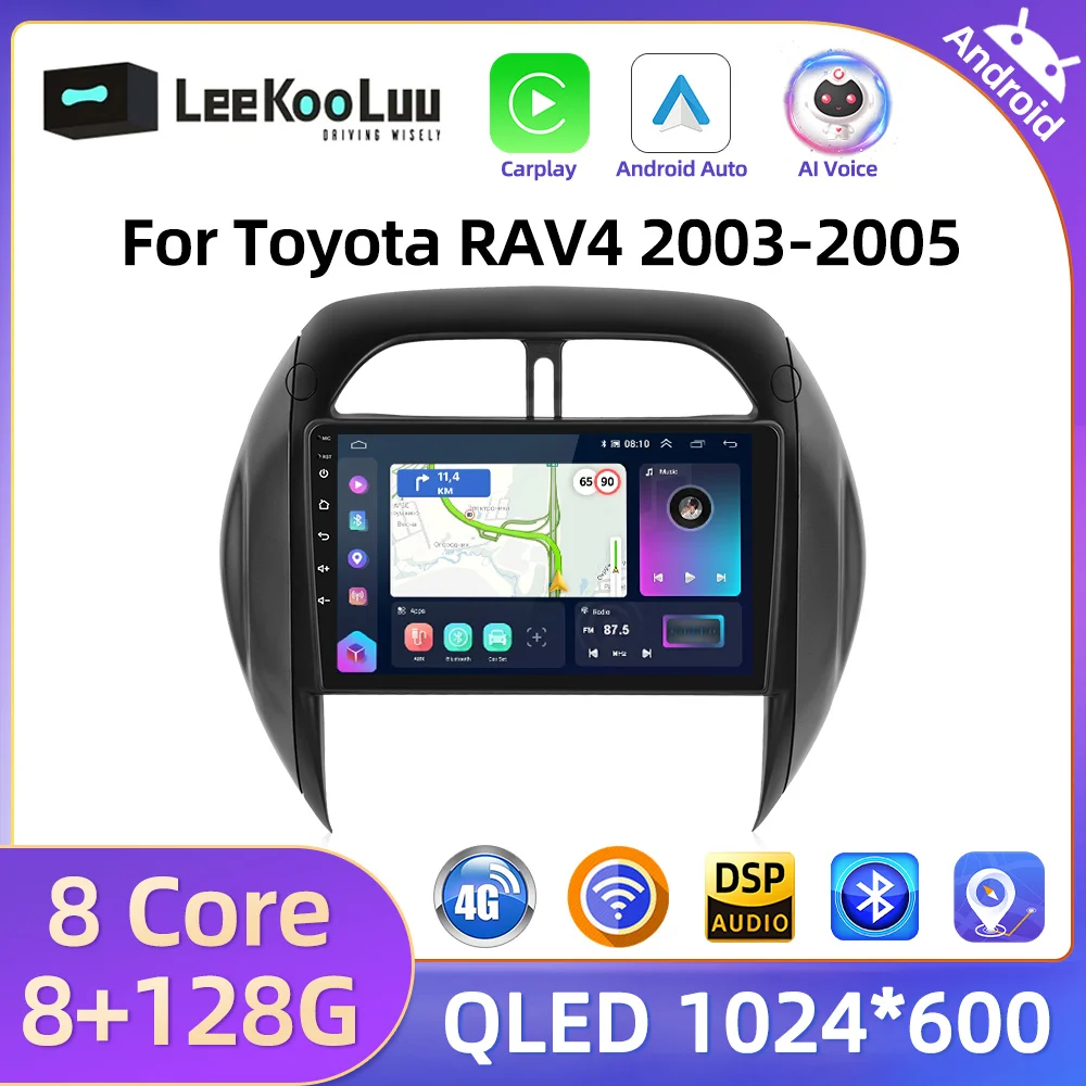 LeeKooLuu Android Auto Radio Wireless Carplay For Toyota RAV4 2003-2005 2Din Car Multimedia Player GPS Navigation Stereo 4G Wifi