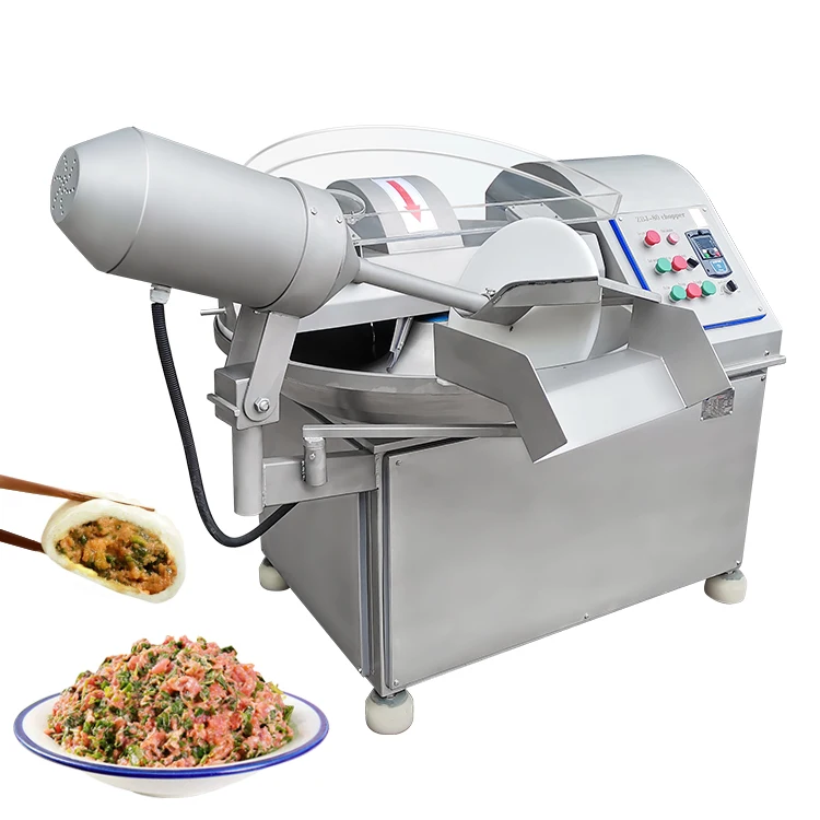 High Torque Meat Mince Bowl Cutter Machine Sanitary Structure For Poultry Meat Duck Chicken Paste Manufacturing