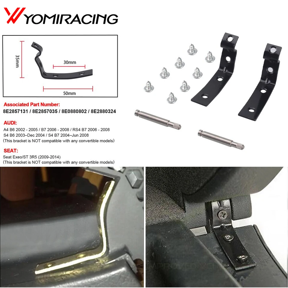 MadHornets Metal Glove Box Repair Kit – Fixes Audi A4/S4/RS4 B6 B7 Hinge Bracket (8E2857131)