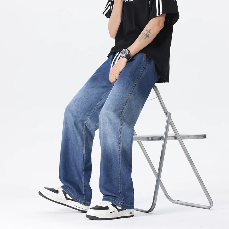 

Men's Seasonal Fashionable Loose and Comfortable Straight Leg Classic Denim Pants Outdoor Hiking and Sports Casual Pants