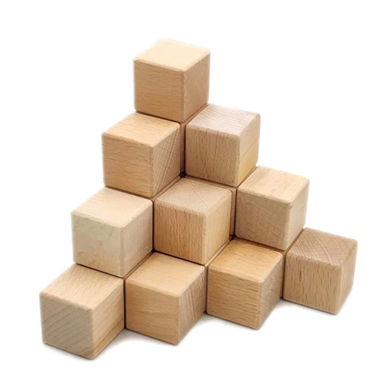 Wooden Cubes Unfinished Blank Square Wood Birch Blocks, for Painting and Decorating, Puzzle Making, Crafting and DIY Projects