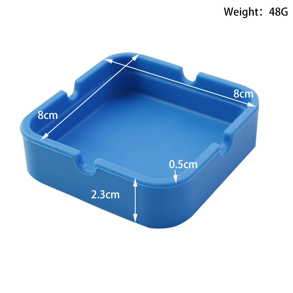 1Pcs Silicone Ashtray High Square Quality 8CM 9 Colorful Rubber Rack Smoking Accessories Waterproof Slip And Anti Scalding