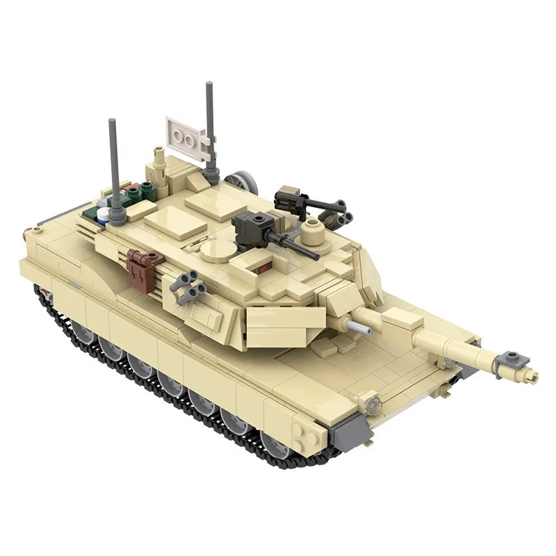 MOC Moderne Militärserie Kriegsausrüstung M1A2 Abrams Panzer Baustein-Modell DIY Kinder-Puzzle Montage-Spielzeug Geburtstagsgeschenk – Detail 3