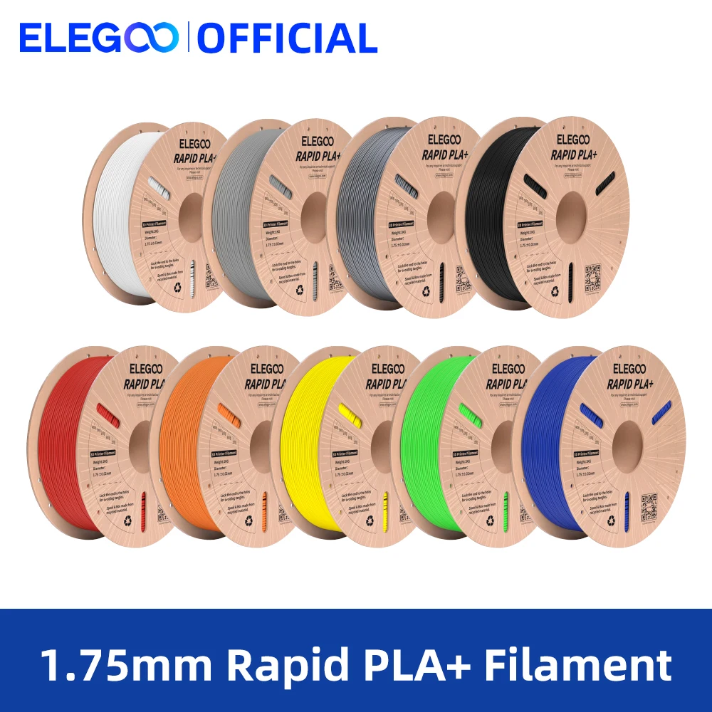 ELEGOO PLA+ Filament 1.75mm 3D PLA for 3D Printer Consumables Material Compatible with Most FDM Printers(1KG/Spool, 2.2 lbs)