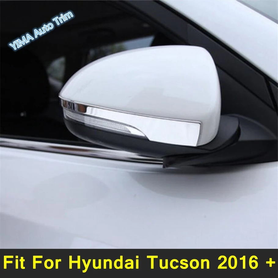 

Lapetus Outside Door Mirror Protection Strip Streamer Cover Trim Stainless Steel For Hyundai Tucson 2016 - 2020 Exterior Refit