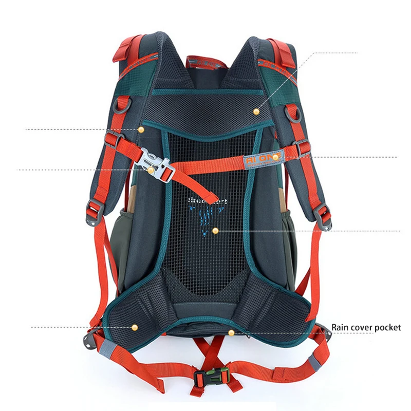 30L Outdoor Hiking Camping Backpack Men Women Sports Climb Daypack Travel Bicycle Motorcycle Bag With Rain Cover School Rucksack