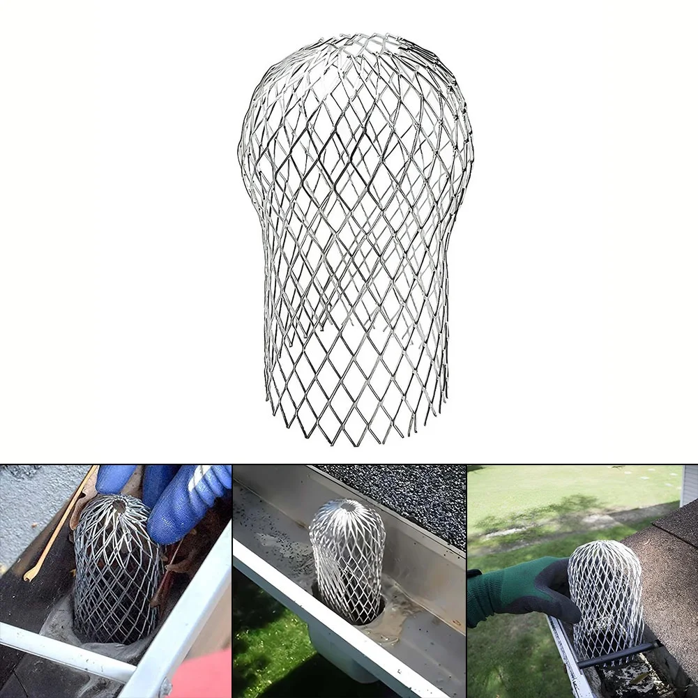 1pc Metal Mesh Gutter For Leaves Debris Anti Clogging Garden Expandable Filter Guards Drain Pipe Cover Downpipe