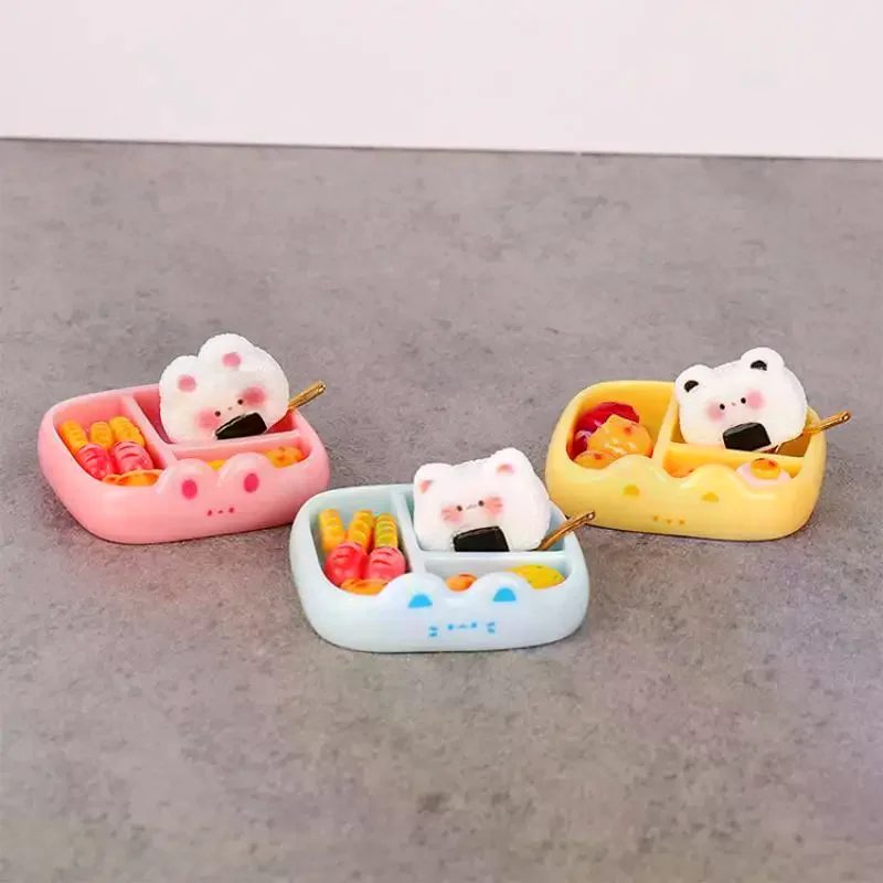 ชุดของเล่นจำลองอาหารข้าวปั้นสำหรับเด็ก ชุดเล่นทำอาหารจำลอง ของตกแต่ง DIY แบบพกพา รูปแบบเหมือนจริง