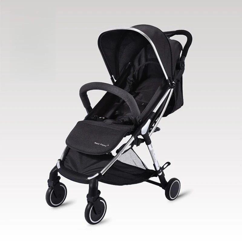 

Baby Stroller Lightweight Foldable Adjustable Recline Sit and Lie Newborn Carriage Anti Shock 4 Wheel Travel System