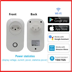 Switzerland Socket Smart Plug Wifi Socket 16A 3500W Power Monitor Tuya Life Works With Alexa Google Home