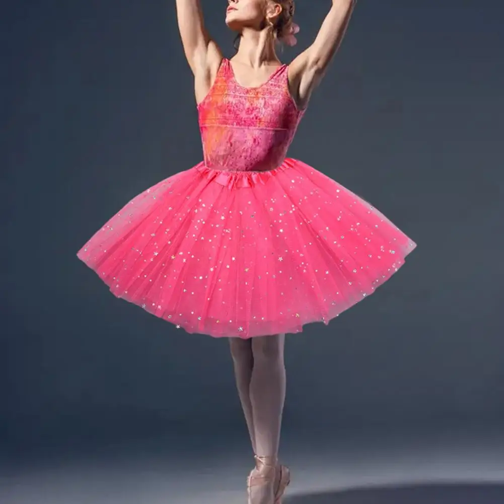 

Multi Color Women Ballet Skirt Classic Pleated Dance Wear Tulle Skirts Female Lolita Petticoat Party Puffy Skirts Ballet Skirts