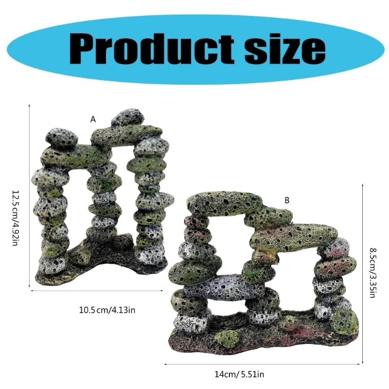 Aquariums Decorations Stacked Rockery Landscaping Figurine Fishtanks Landscape Shelter Succulents Plant Resin Ornament