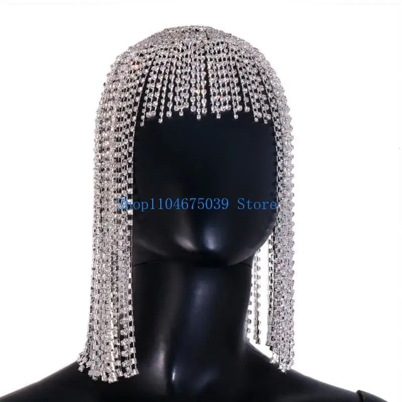 5asd Elegant Head Chain Hat Night Club Headdress Adult Stage Props Charm Hair Chain
