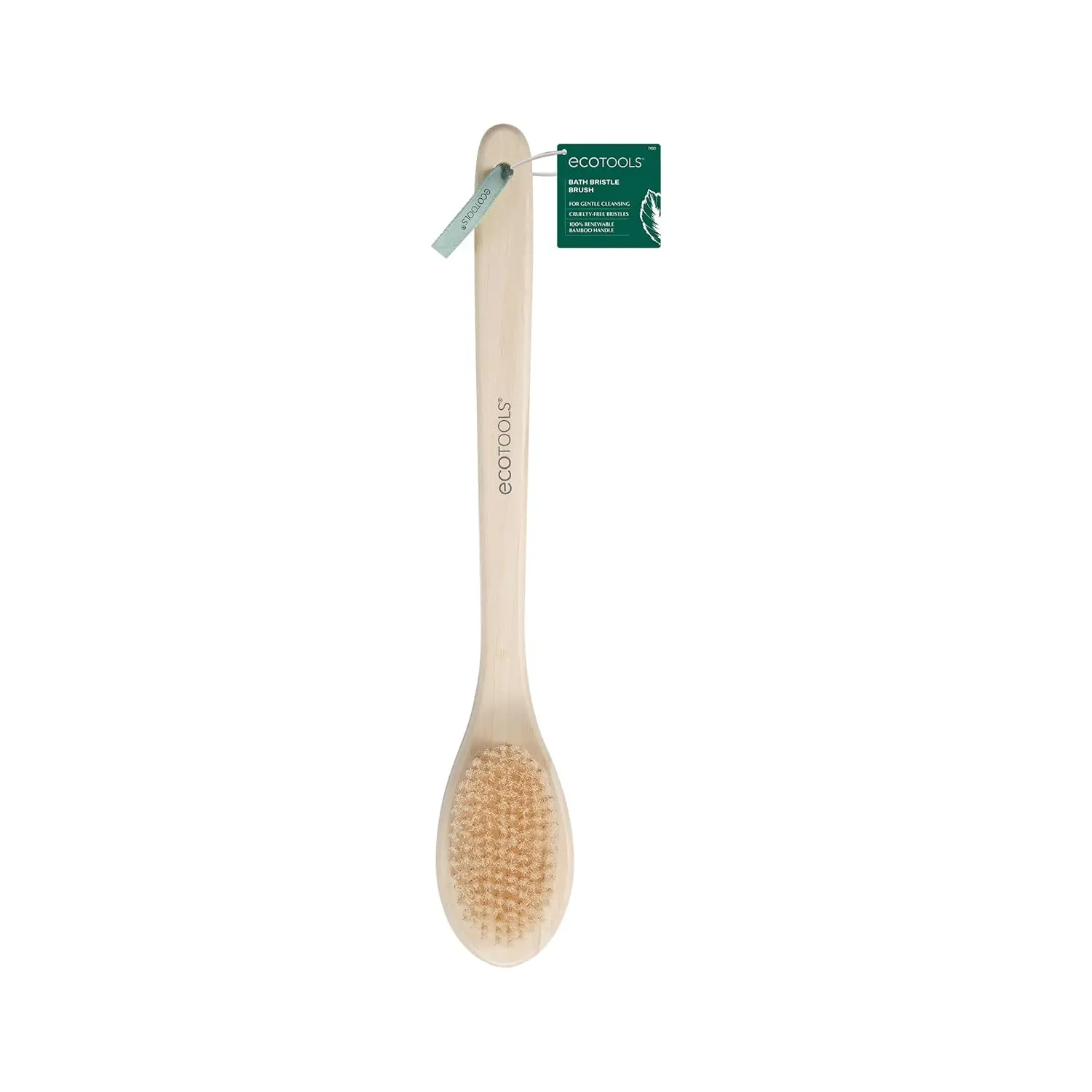 

Long Handle Bath Brush with Soft Nylon Bristles for Exfoliating Hard-to-Reach Areas, Eco-Friendly and Vegan, 1 Count