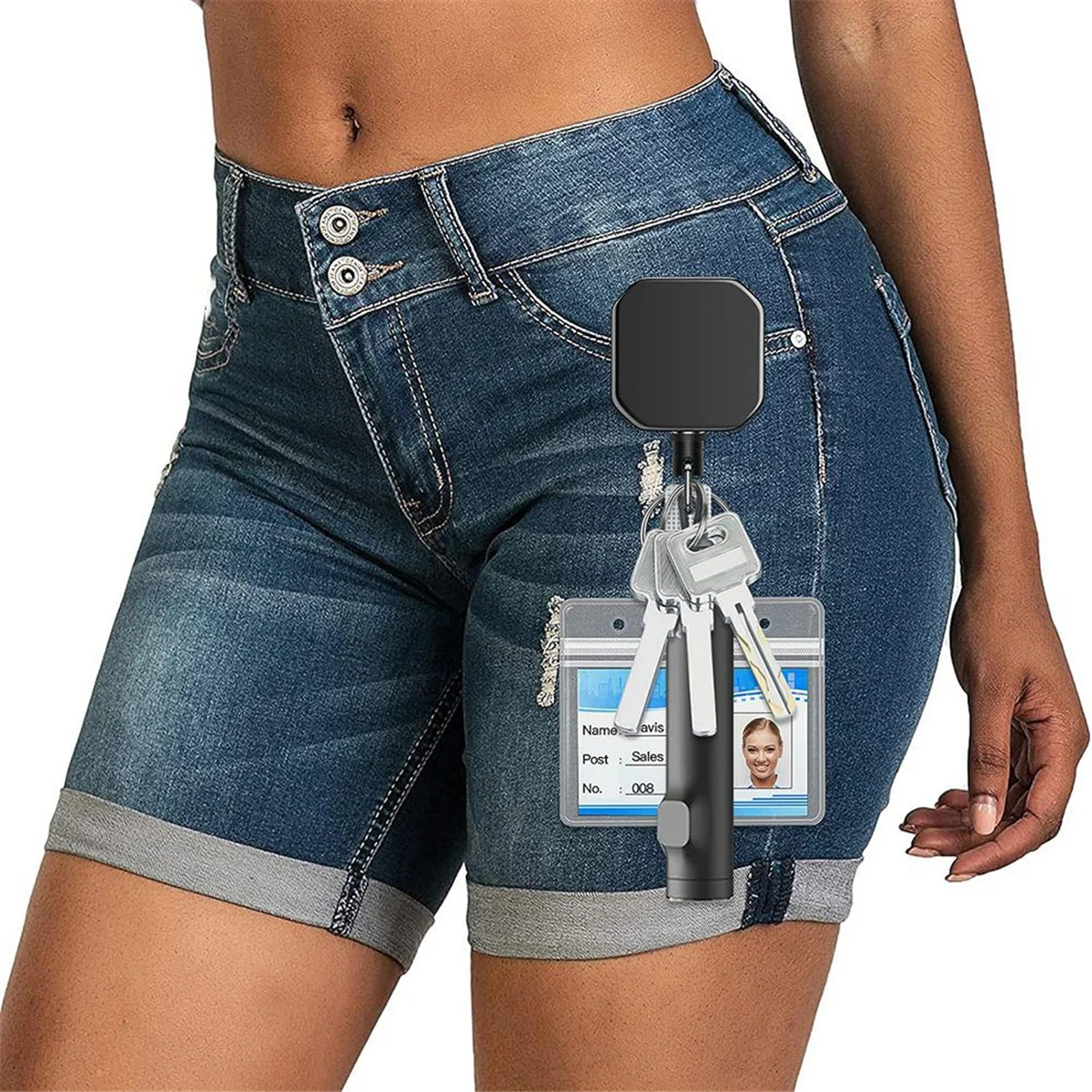 2 حزمة الثقيلة المعادن قابل للسحب شارة أصحاب حلقة تسلق المفاتيح حزام شارة بكرات كليب حلقة رئيسية حامل بطاقات التعريف الشخصية GSY