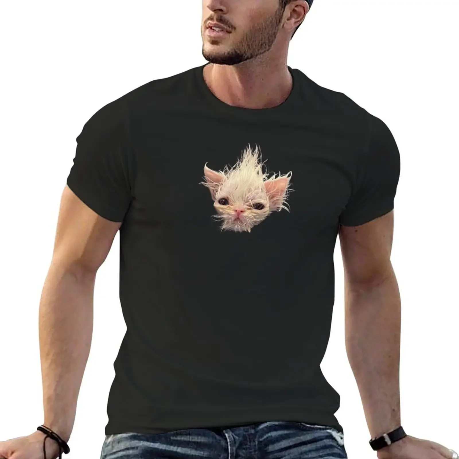 wisp the cat - skrunkly face T-Shirt Short sleeve tee cheap stuff custom shirt summer tops oversized t shirts for men