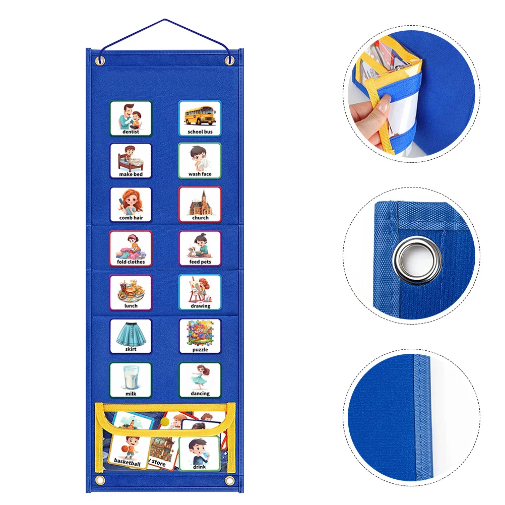 

1Set Kids Schedule Planning Chart Wear Resistant Hanging Chore Chart Daily Routine Visual Schedule for Children