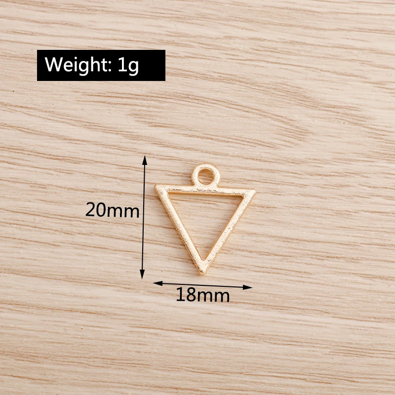 Tusember 20 Stück 20 x 18 mm vergoldete dreieckige Anhänger für Anhänger, Halsketten, Ohrringe, handgefertigter Schmuck, Zubehör, DIY-Handwerk – Detail 2