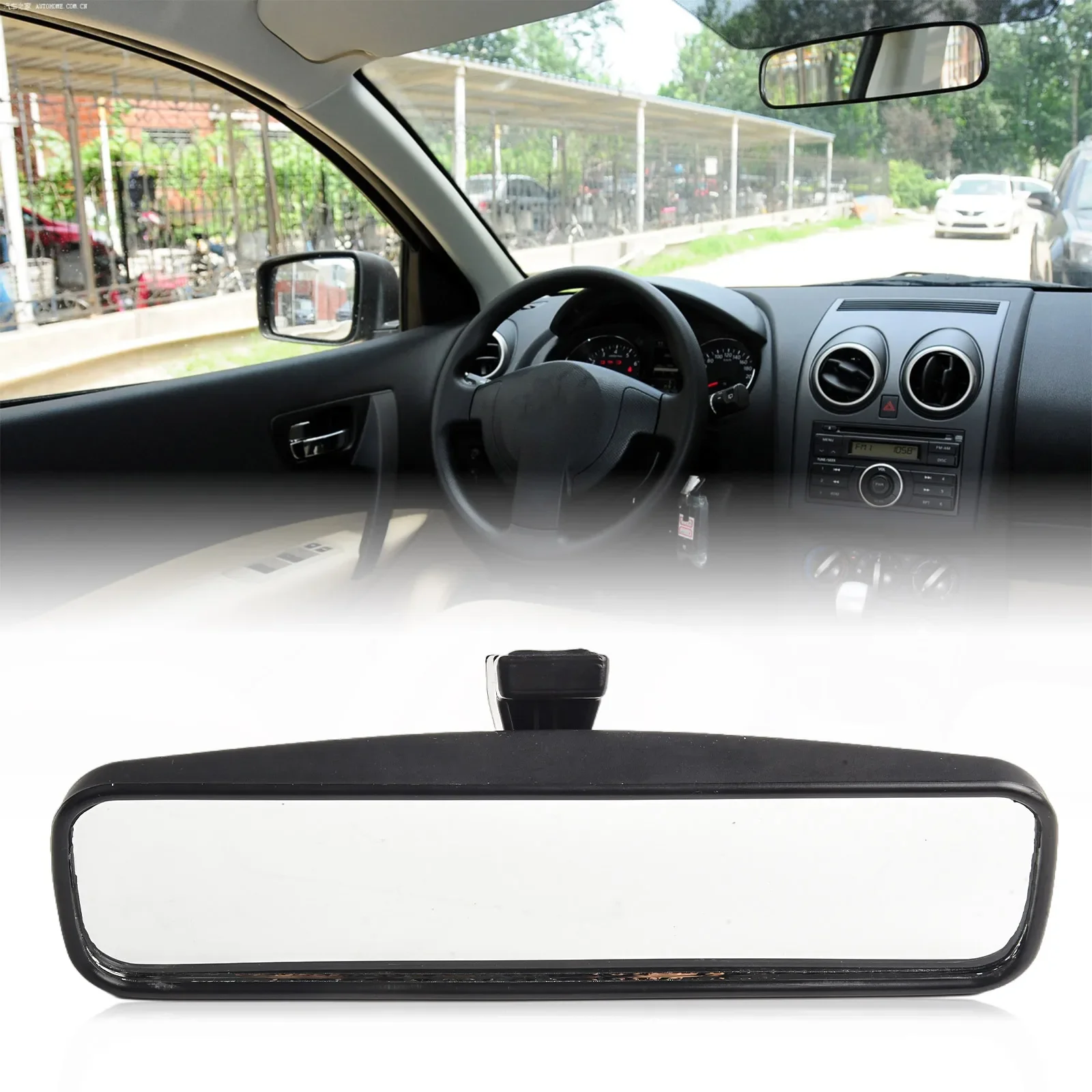 

New Practical Interior Rear View Mirror Rear View Mirror Rear View Mirror ABS Black Glass For Micra For Nissan