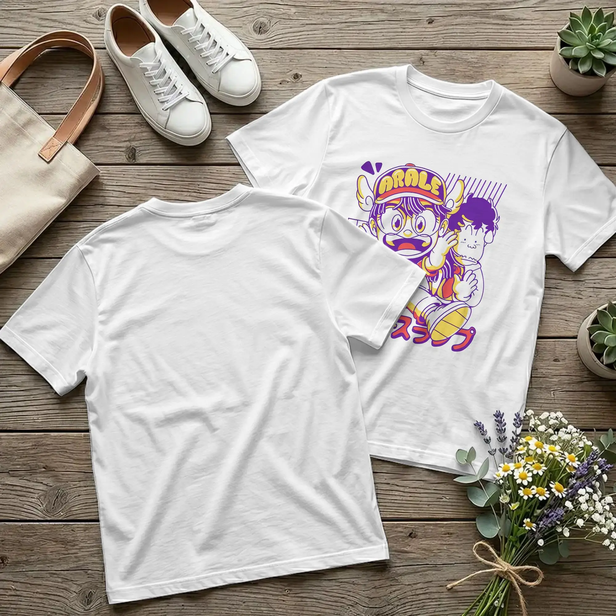 Arale The Android Girl T Shirt Men Women's 100% Cotton Vintage T-Shirts O Neck Dr. Slump Tees Short Sleeve Clothes 4XL 5XL