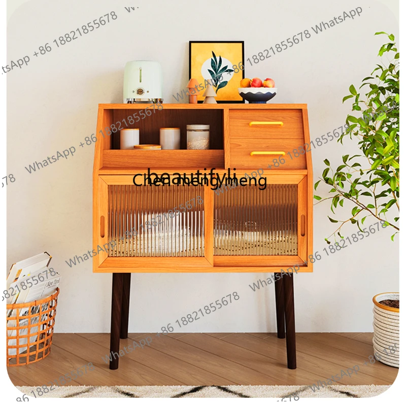 Hot sales  Solid wood simple side cabinet narrow Nordic wine cabinet wall locker small apartment, pine