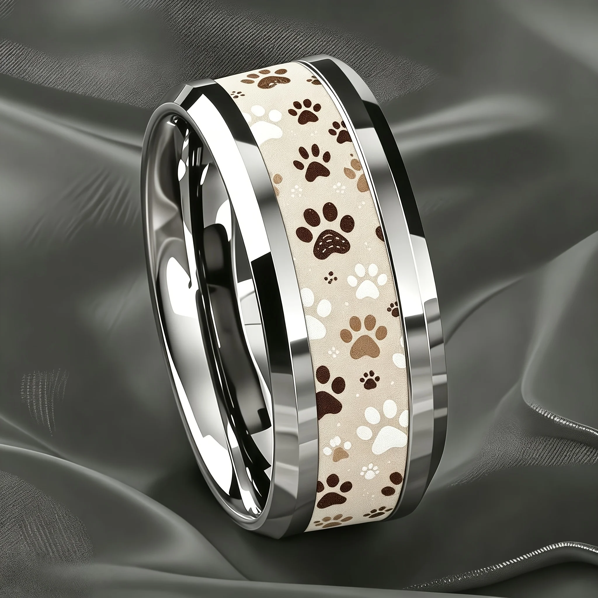 Cute Dog & Cat Claw Ring Milk Coffee Pet Stainless Steel Rings For Women Men Minimalist Daily Wear Jewelry Gift For Pet Lover's