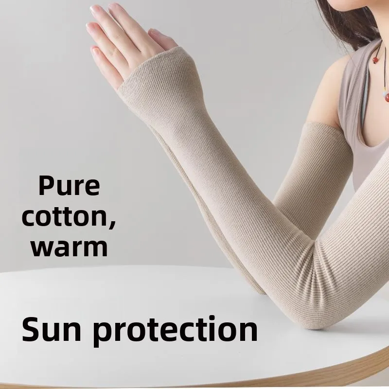 pure-cotton-long-sleeve-arm-protector-light-weight-for-men-women-spring-summer-air-conditioned-room-elbow-joint-warmth-fake-s