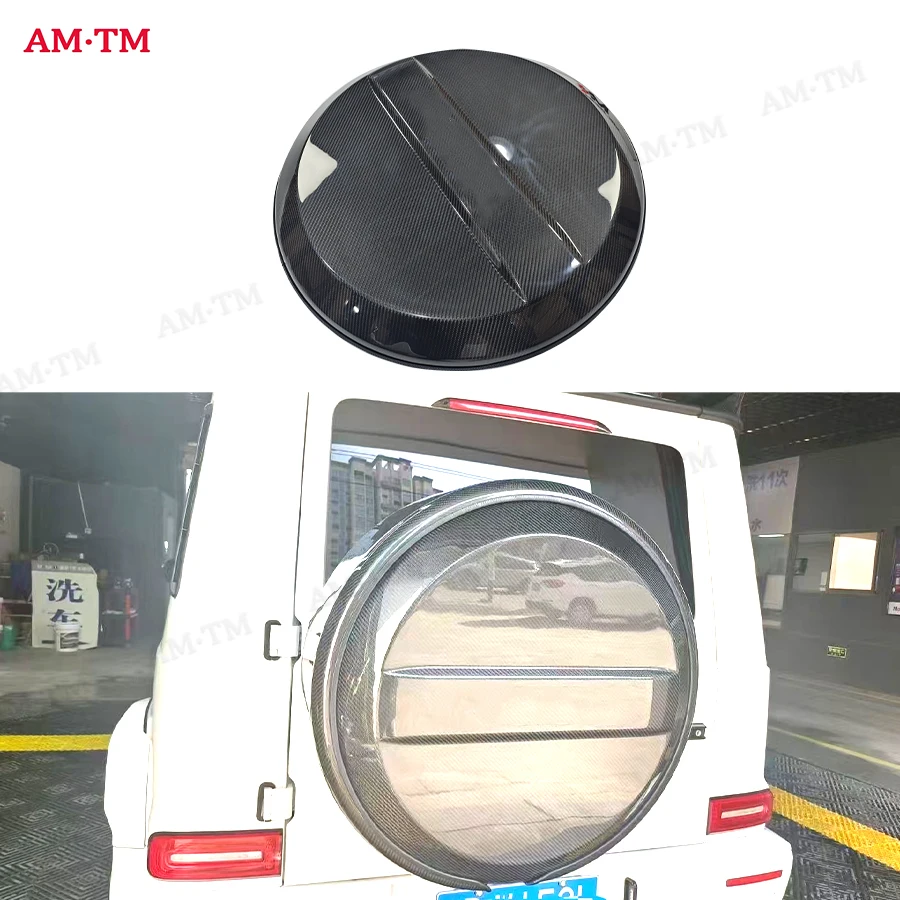 For Benz G-Class W463 W464 G500 G550 G63 Real Carbon Fiber Brabu Spare Tire Cover Tire Protective Cover Body kit