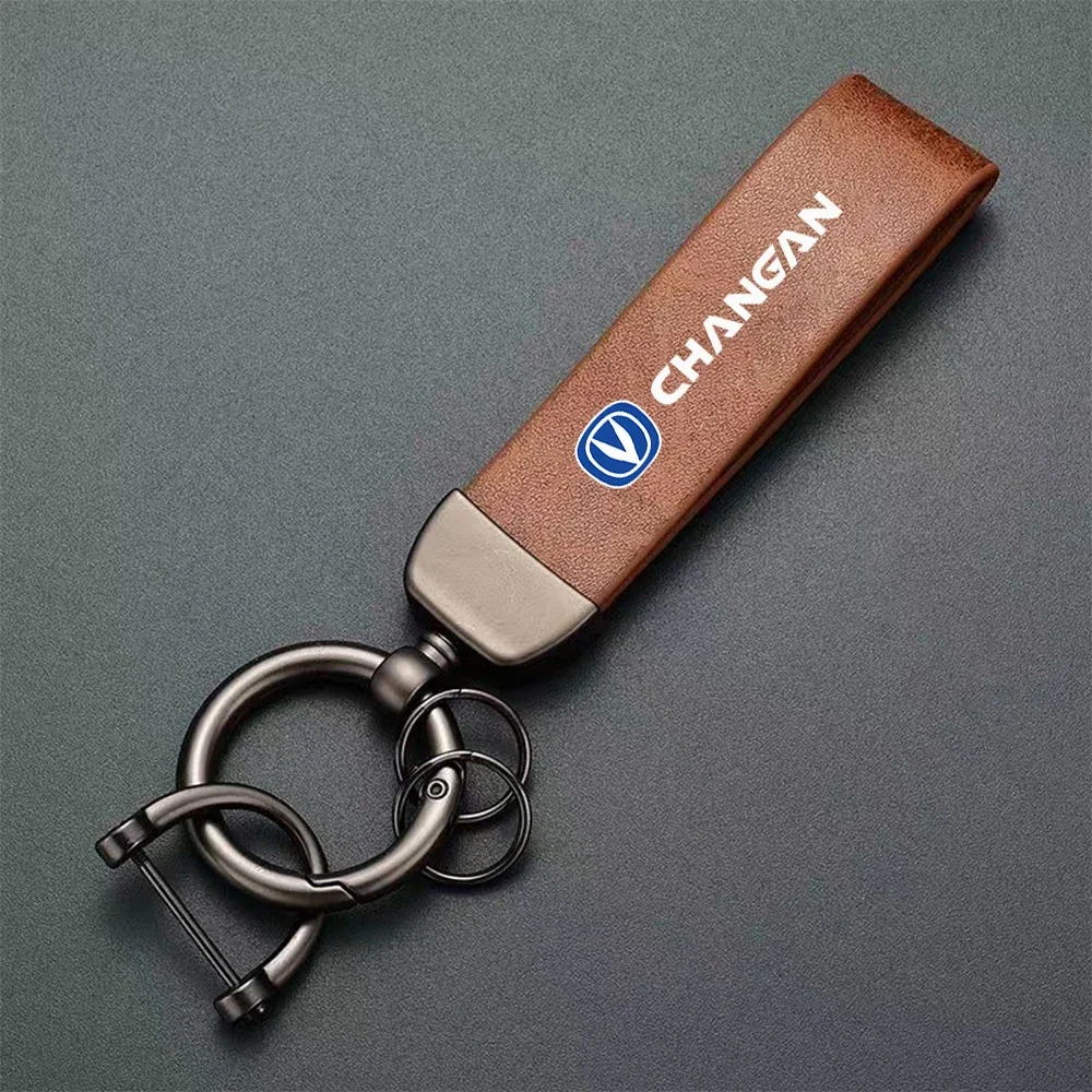 High Grade Leather Car Keychain Key Ring Key Holder Accessories For Changan CS75 CS55 CS35 CS95 EADO CS15 CX70 UNI-V 6