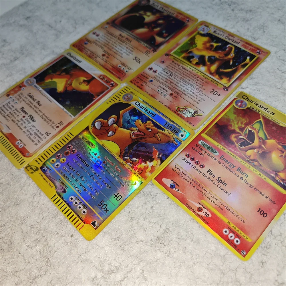 PTC Charizard Cards Shining Local Laser Ex GX VMX Hobbies Rare Collection Battle Card Exquisite Collection Game Toys Gifts view 5