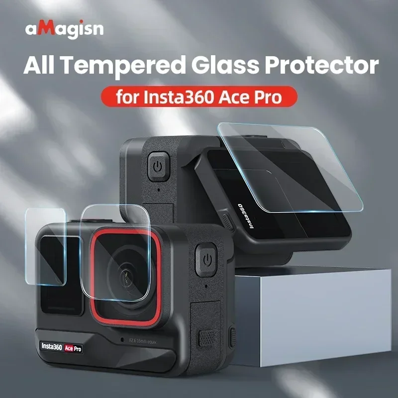 aMagisn Tempered Glass Screen Protective Film 9H HD Film Protective Sports Camera Accessories For Insta360 Ace Pro