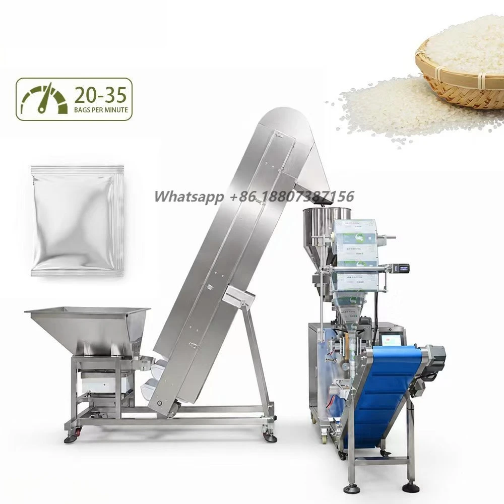 Factory Automatic Granule Sachet Packing Machine Small Candy Rice Mix Nuts Salt Sugar Three Side Seal Packaging Machine