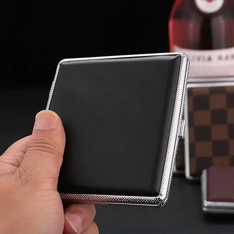 Smoking Accessories Cigarette Case 20 Cigarettes Cases Portable Smoke Case Tobacco Pouch Metal Pocket Box Lighter Gifts For Men