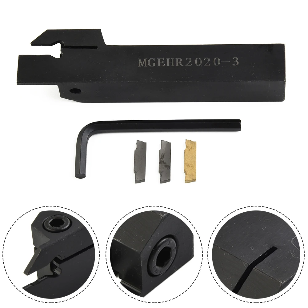 MGEHR2020-3 Lathe Tool Holder Carbide Inserts Cutter Cutting Tool 3mm Wide Alloy Steel 40CR Aluminum Alloy Brand New