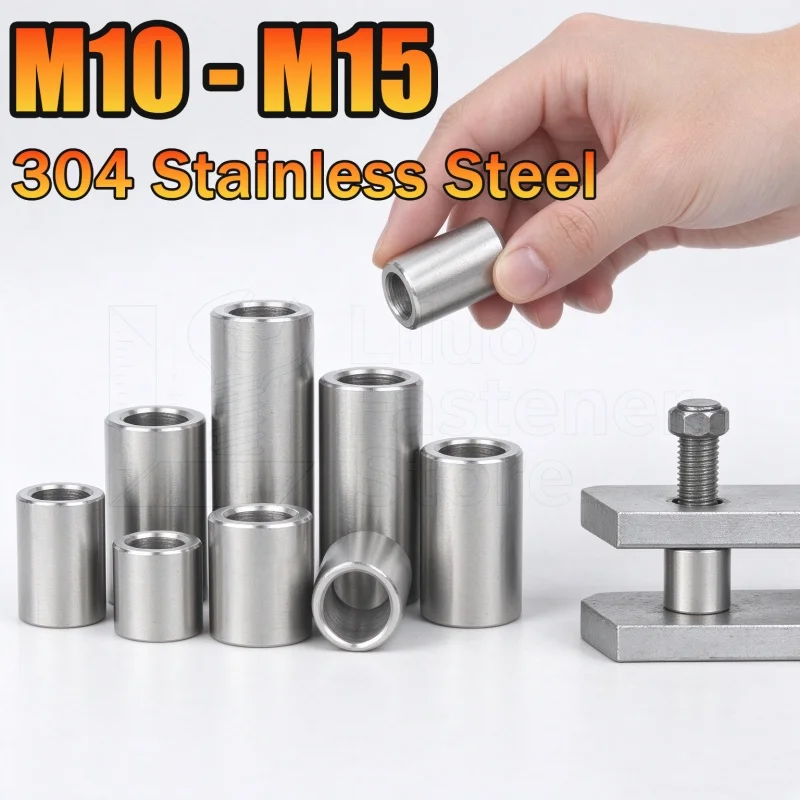M10 M11 M12 M13 M14 M15 304 Stainless Steel Unthreaded Standoff Spacer Bushing Washer Round Hollow Gasket Sleeve for DIY Part