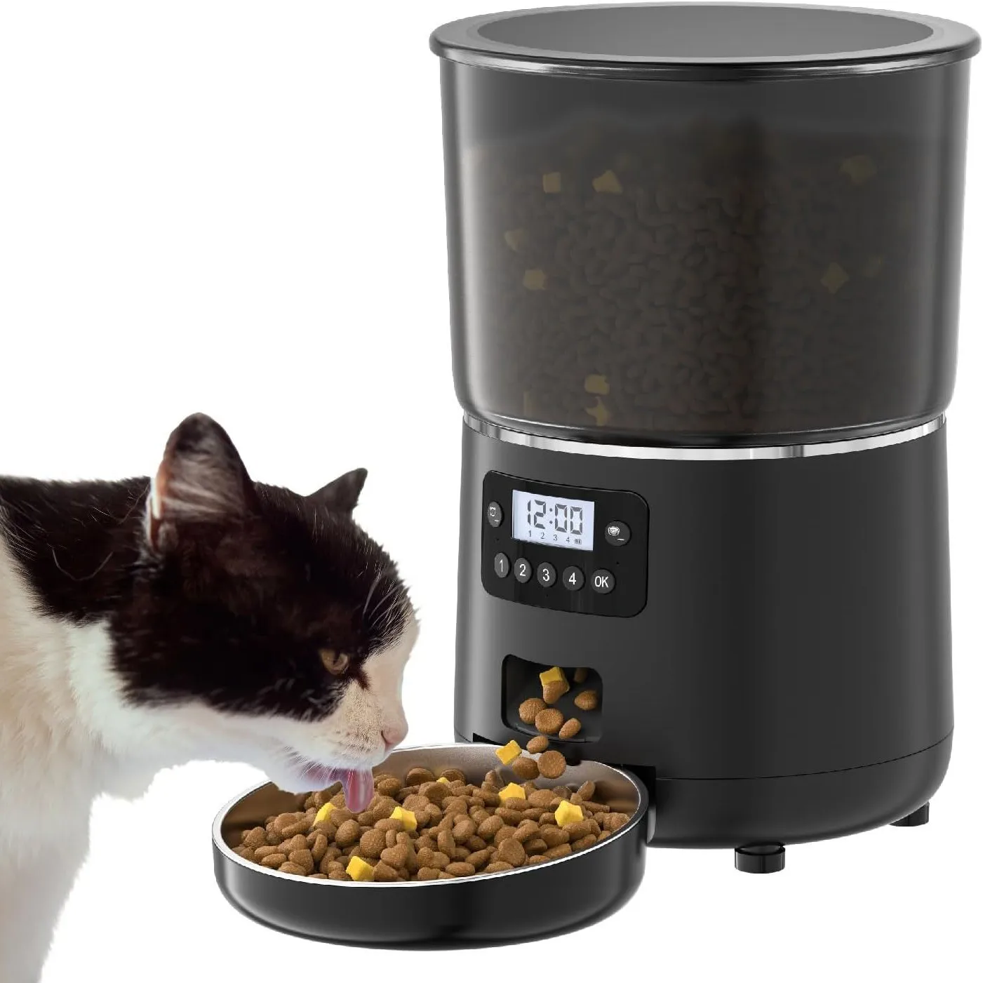 

Suitable forAutomatic cat feeder 4L meal distribution intelligent graffiti APP remote WIFI pet voice and video surveillance