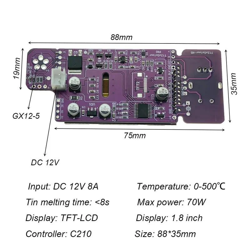 for Control Board C210 DIY Soldering Station Iron Tip STC LCD for Mobile Phone Repair Compatible with JBC Soldering