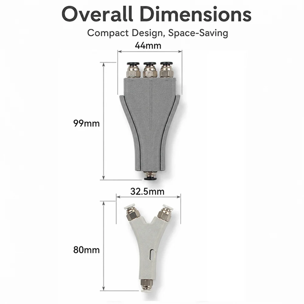 For X1/P1 Series & Other DIY Printers Filament Y-Type/3-Way Splitter Multi-Color Consumables Splitter Kit 3D Printer Accessories