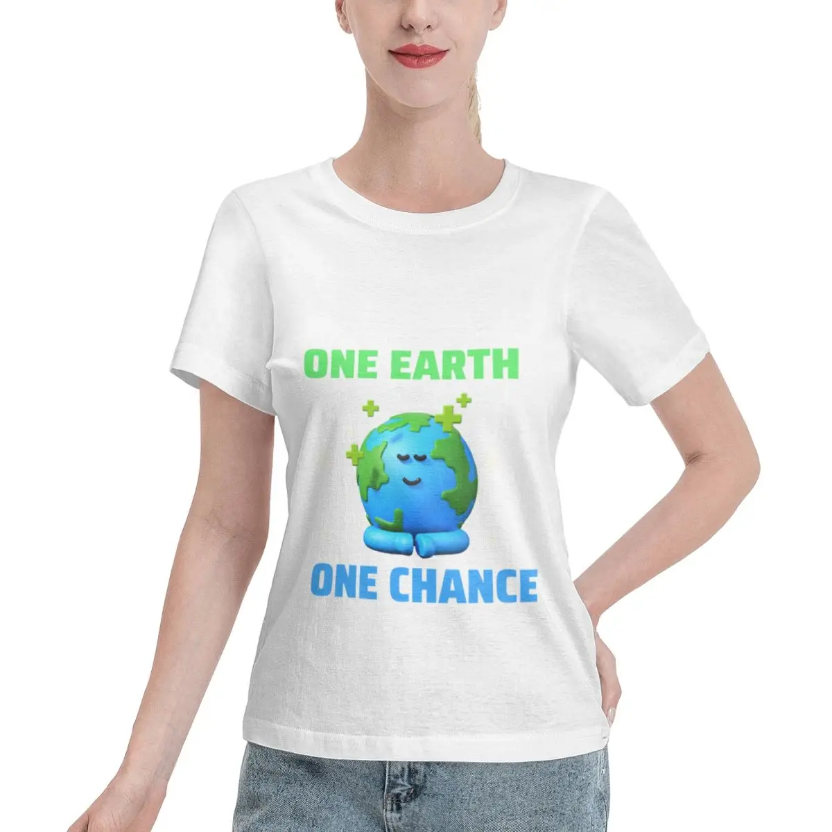 Cozy Loungewear One Earth Once Chance No Planet B T Shirt Women's T-shirt Relaxed Style Crew Neck T-Shirt
