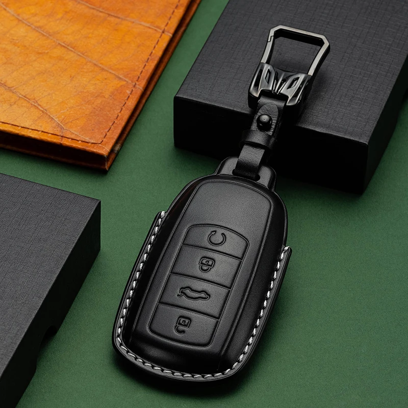 

Leather Key Fob Cover for Chery Tiggo 8 Tiggo 9 Arrizo 8 Omoda 5 Omoda 3x Omoda 5x and Explore 06 - Premium Key Protector Case