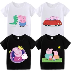 Peppa Pigs T Shirt Kids Baby Cotton Tee Shirt Infant Birthday  Tops Cartoon Short Sleeve Summer Clothes Gift